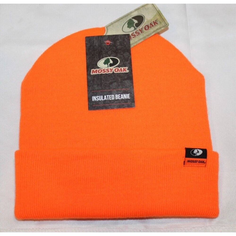 MOSSY OAK Hunter's Safety Orange Beanie‎ Cap Hat Insulated OSFM Adult New $65